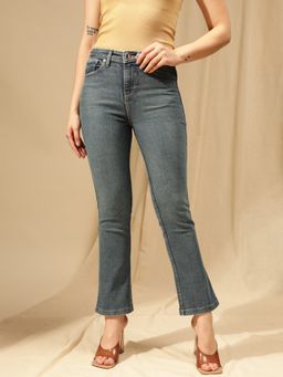 Xpose - Women Navy Blue Comfort Boot Cut High-Rise Stretchable Jeans