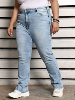 High Star - Women Stove Pipe High-Rise Light Fade Jeans