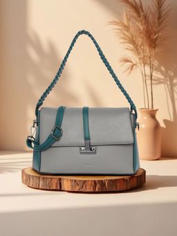 ESBEDA - Grey Colour Verona Structured Handbag with Detachable Strap For Women's (Medium)