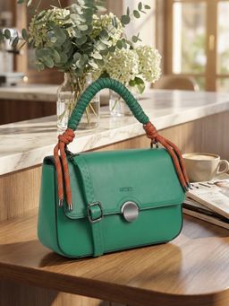 ESBEDA - Green Colour Metro knot Handbag with Detachable Strap For Women's (Medium)