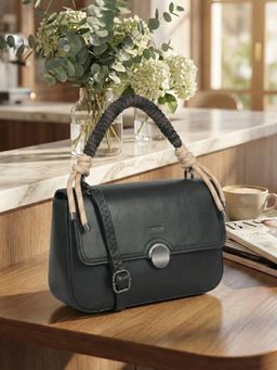 ESBEDA - Black Colour Metro knot Handbag with Detachable Strap For Women's (Medium)