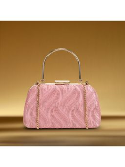 Metro - Pink Embroidered Clutch
