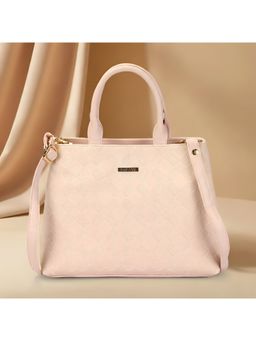 Metro - Pink Textured Satchel Bag with Detachable Strap