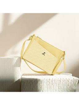 Mochi - Yellow Embroidered Sling and Cross Bags