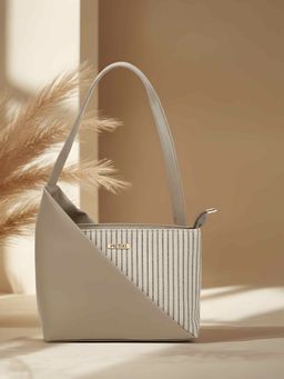 Metro - Beige Solid/Plain Mini Handbag
