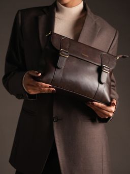 Theater - Women Bookmark Brown Shoulder Bag with Detachable Strap (One Size)