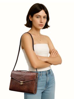 Hidesign - Gigi 02 Genuine Leather Women's Brown Shoulder Bag