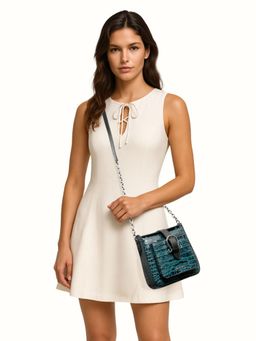 Hidesign - Lizzo Genuine Leather Women's Green Sling Bag