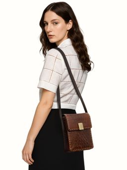 Hidesign - Sabrina 02 Genuine Leather Women's Brown Crossbody Bag