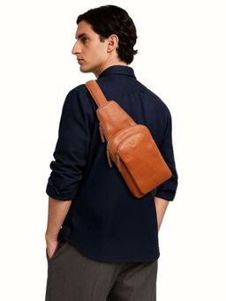 Hidesign - Jake Genuine Leather Men's Orange Crossbody Bag