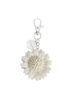 Caprese - Women White Dahlia Flower Detachable Purse Hook and Bag Charm for Handbag