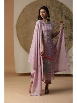 Arpita Sulakshana - Lilac Handpainted Suit (Set of 3)