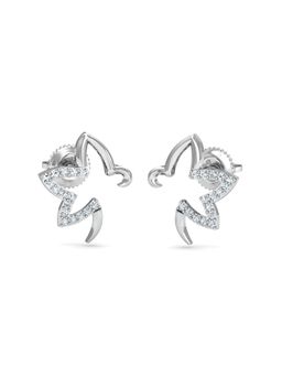 KuberBox - 18K Gold Flor Diamond Earrings for Women-Girls