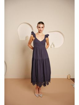 Blanche by Rashika - Women Grey Midnight Romance Dress