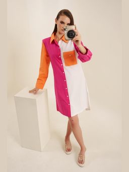 Blanche by Rashika - Women Multi-Color Tangerine Pop Dress