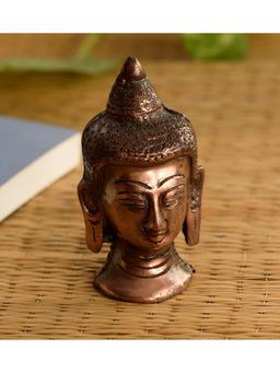 eCraftIndia - Metal Meditating Buddha Head with Curly Hair