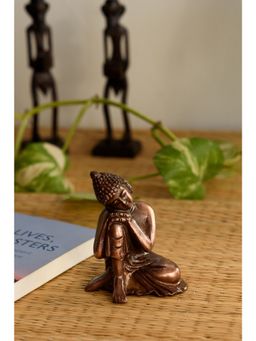 eCraftIndia - Brown Metal Resting Lord Buddha Statue
