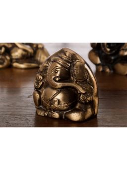 eCraftIndia - Brass Antique Finish Two Faced Lord Ganesha