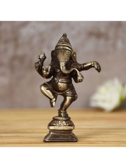 eCraftIndia - Brass Nataraja Pose Dancing Lord Ganesha Idol