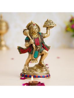 eCraftIndia - Standing Hanuman Ji Murti Carrying Sanjeevani Mountain