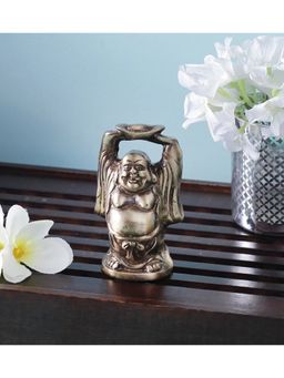 eCraftIndia - Brass Standing Laughing Buddha Statue