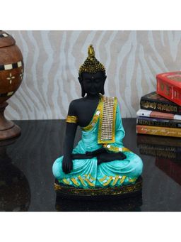 eCraftIndia - Green Resin Meditating Buddha Statue | Lord Buddha Statue