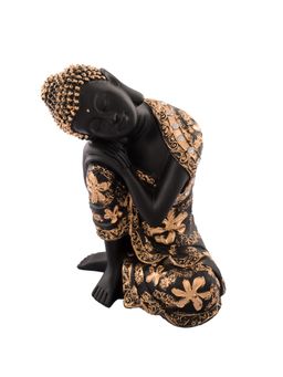eCraftIndia - Black Golden Resin Resting Buddha Statue| Lord Buddha Idol