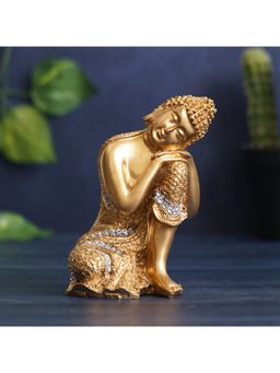 eCraftIndia - Golden Resin Resting Buddha Statue | Lord Buddha Idol