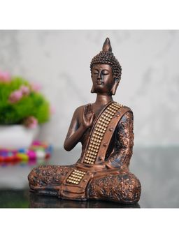 eCraftIndia - Brown Polyresin Meditating Blessing Lord Buddha Statue