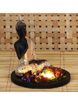 eCraftIndia - Black Golden Resin Blessing Lord Buddha Statue