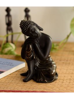 eCraftIndia - Black Resin Resting Buddha Statue | Lord Buddha Idol