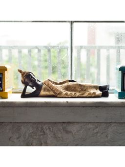 eCraftIndia - Golden Resin Reclining Buddha Statue | Lord Buddha Statue