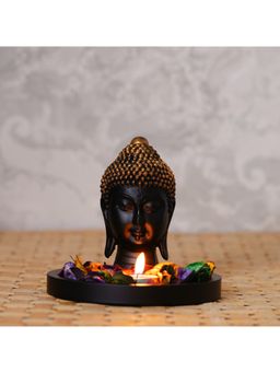 eCraftIndia - Golden and Black Polyresin Lord Buddha Head Statue