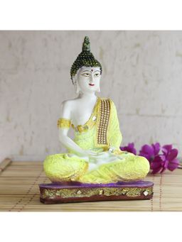 eCraftIndia - Yellow Resin Meditating Buddha Statue | Lord Buddha Statue