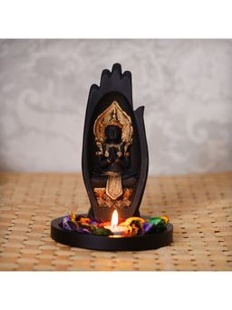 eCraftIndia - Golden Meditating Buddha Under Palm Showpiece