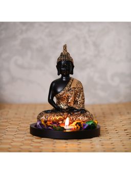 eCraftIndia - Black Polyresin Meditating Lord Buddha Statue