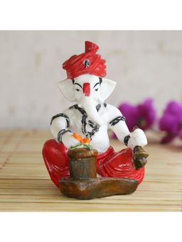 eCraftIndia - Red Lord Ganesha Idol Worshipping Lord Shiv Pooja