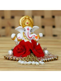 eCraftIndia - Polyresin Lord Ganesha Idol On Handcrafted Plate