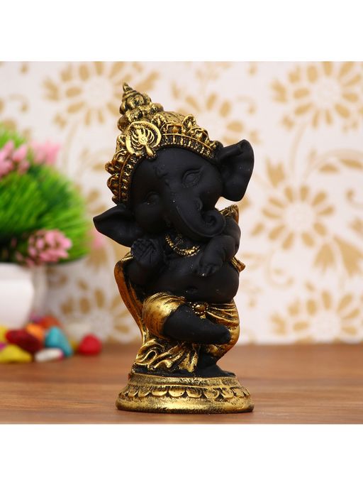 eCraftIndia Black Dancing Ganesha Idol