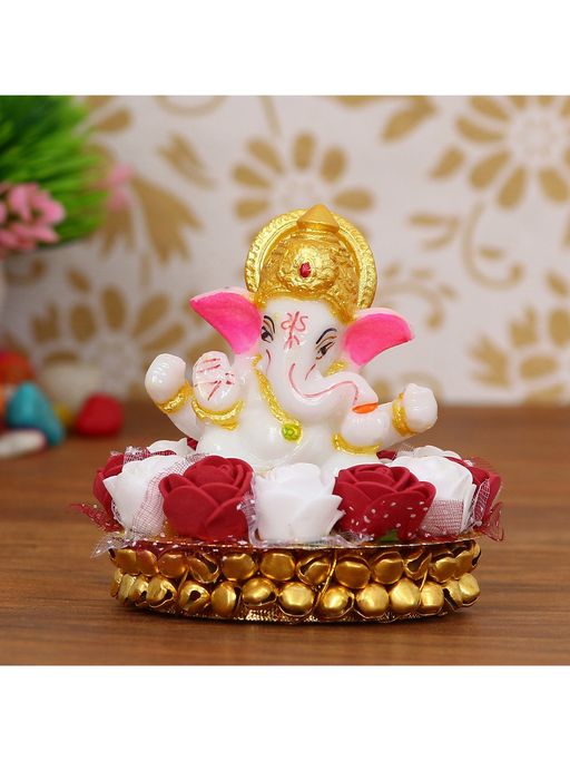 eCraftIndia Lord Ganesha Idol On Handcrafted Plate
