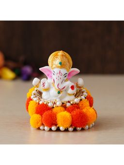 eCraftIndia - Lord Ganesha Idol On Floral Plate