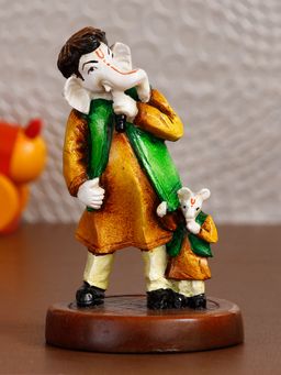 eCraftIndia - Lord Ganesha Idol Singing with Mushak Showpiece