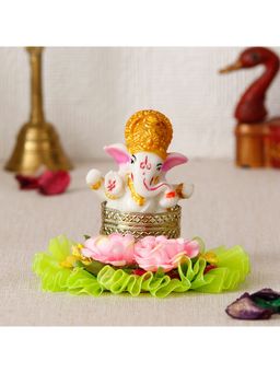 eCraftIndia - Lord Ganesha Idol On Floral Plate