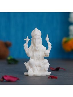 eCraftIndia - White Polyresin Lord Ganesha Statue