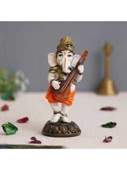 eCraftIndia - Polyresin Lord Ganesha Idol Playing Sitar Statue
