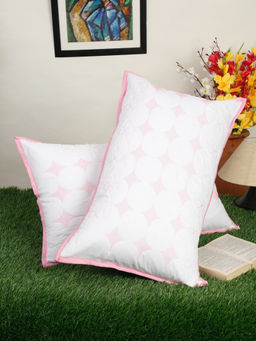 HOSTA HOMES - Pink Pure Cotton Sleep Pillow Covers (Pack of 2)