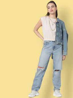 ONLY - Cropped Shoulder Pad Tee