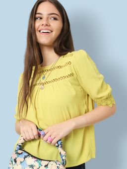 ONLY - Yellow Solid Regular Tops
