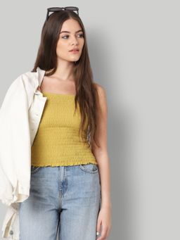 ONLY - Women Solid Yellow Top