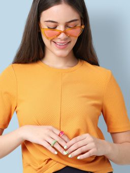 ONLY - Women Solid Orange Top